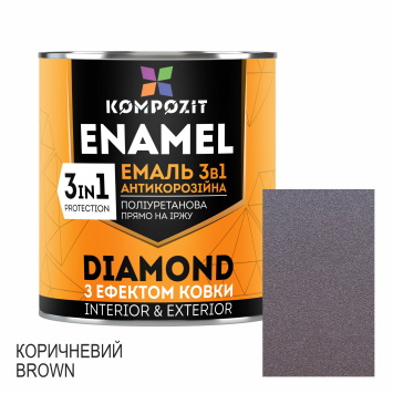 Емаль Kompozit антикорозійна 3 в 1 DIAMOND коричневий мелалевий 4,25 кг